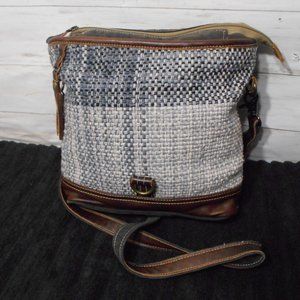 Myra Bag Gray and Brown Crossbody Bag